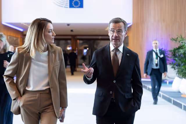 Foto 1: Roberta METSOLA, EP President meets with Ulf KRISTERSSON, Swedish Prime Minister