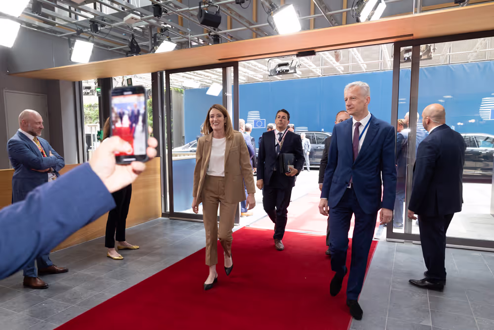 Roberta Metsola, EP President at the European Council Meeting