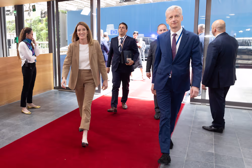 Roberta Metsola, EP President at the European Council Meeting