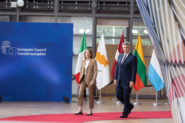 Fotogrāfija 20: Roberta Metsola, EP President at the European Council Meeting