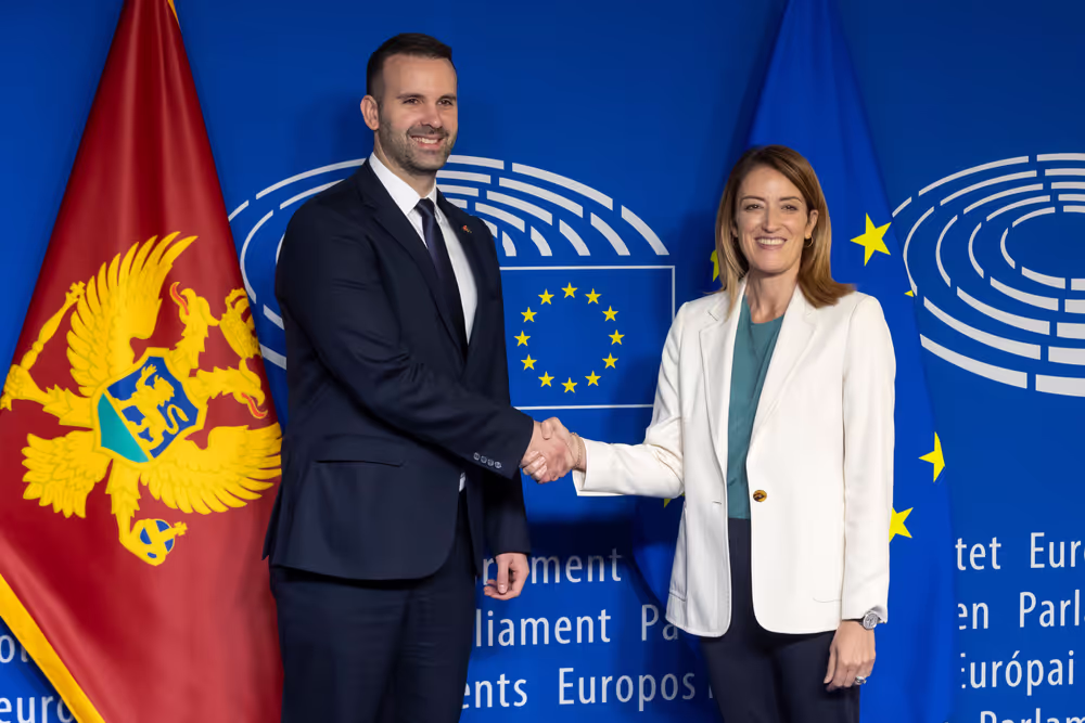 Roberta METSOLA, EP President meets with Milojko SPAJIC, Prime Minister of Montenegro