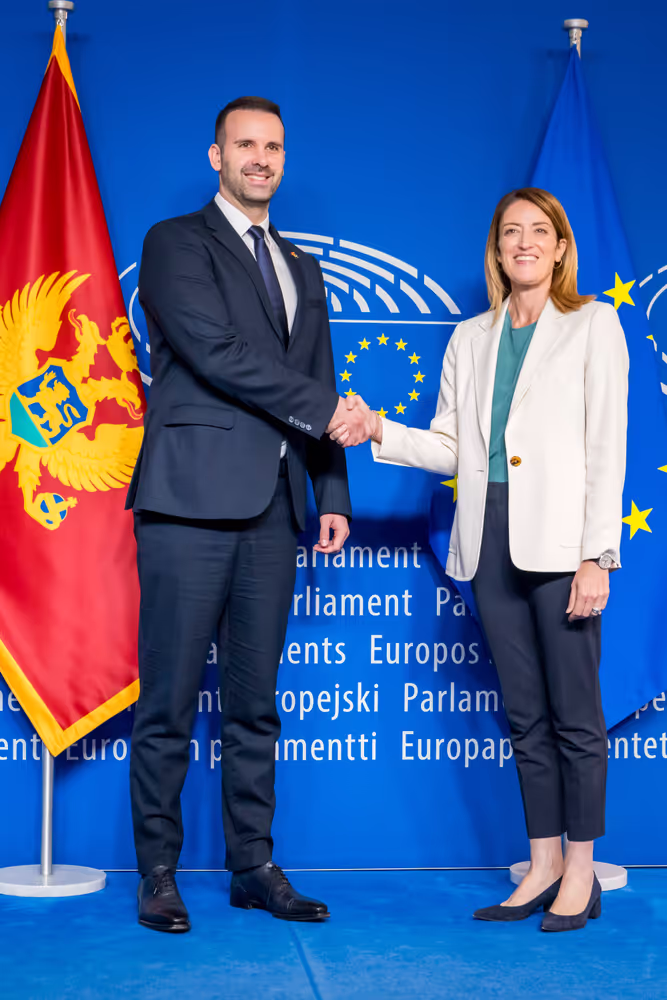 Roberta METSOLA, EP President meets with Milojko SPAJIC, Prime Minister of Montenegro