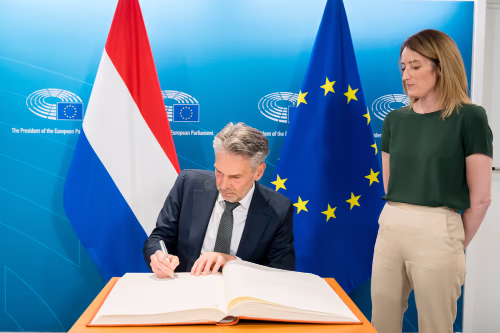 Roberta METSOLA, EP President meets with Dick SCHOOF, Prime Minister of the Netherlands