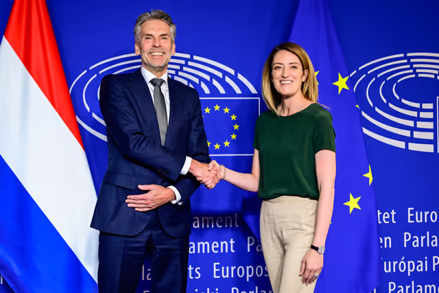 Fotografija 2: Roberta METSOLA, EP President meets with Dick SCHOOF, Prime Minister of the Netherlands