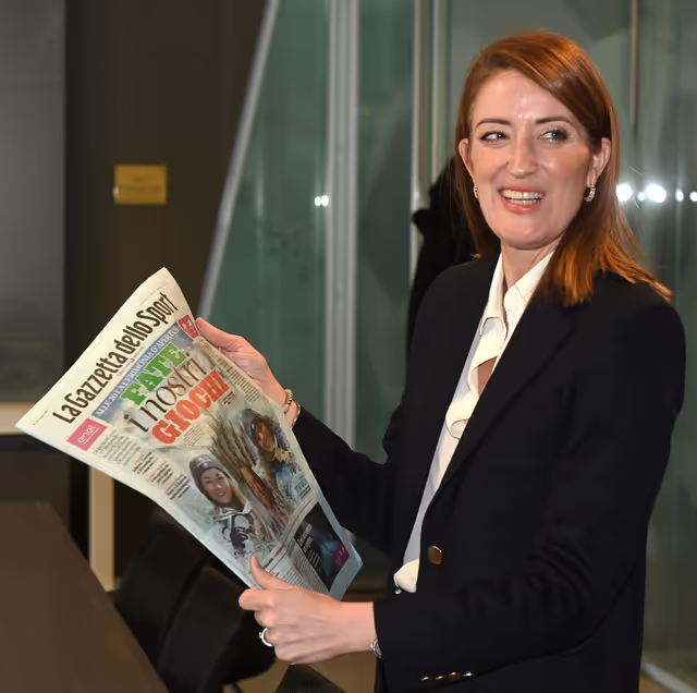 Foto 2: Official visit by Roberta METSOLA, EP President, to Milan (Italy) - Meeting & Discussion with the team of Gazzetta dello Sport