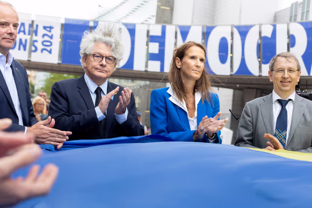 Anniversary of the Ukrainian Independence Day - Unfurling of a Ukrainian 30-metres flag