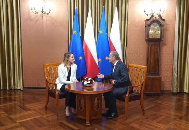 Official visit by Roberta METSOLA, EP President to Poland - Meeting with Donald TUSK, Polish Prime Minister