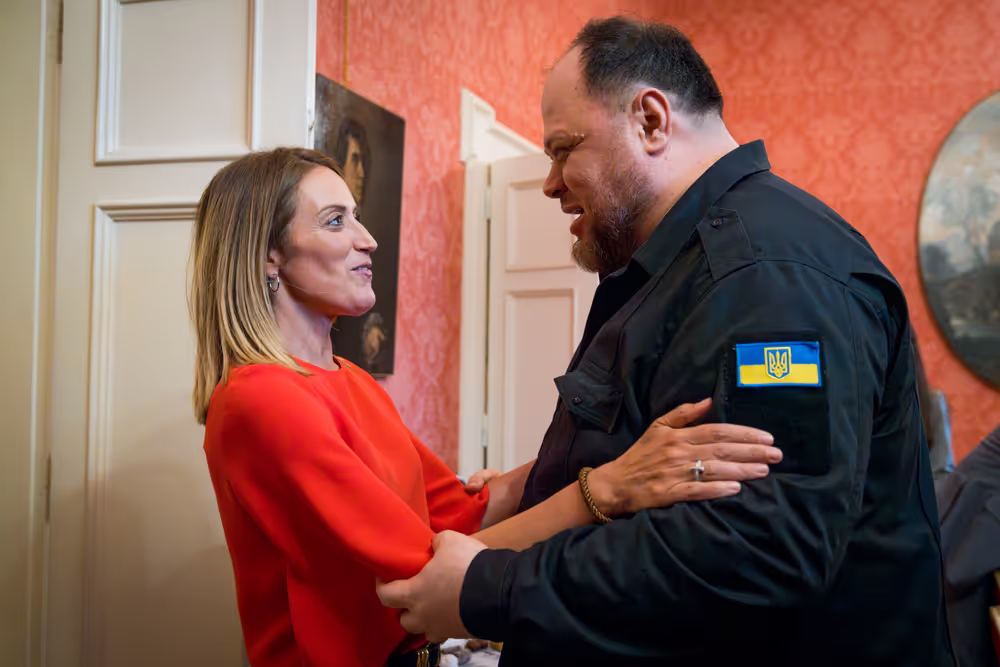 Official visit by Roberta METSOLA, EP President, to Verona (Italy) - G7 Speakers conference - Bilateral Meeting with Ruslan STEFANCHUCK, Speaker of the Verkhovna Rada