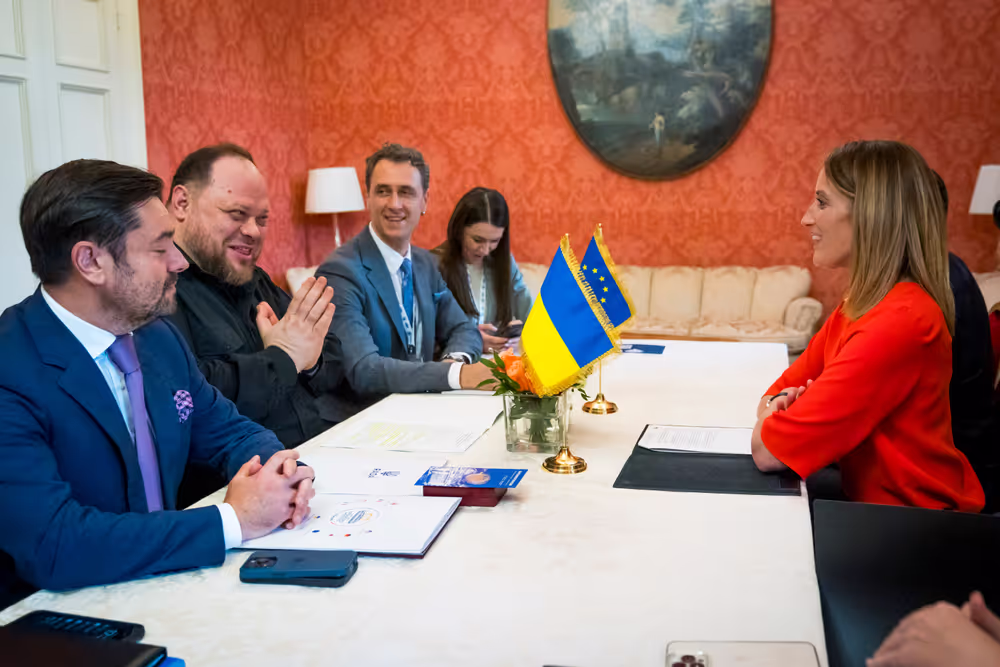 Official visit by Roberta METSOLA, EP President, to Verona (Italy) - G7 Speakers conference - Bilateral Meeting with Ruslan STEFANCHUCK, Speaker of the Verkhovna Rada