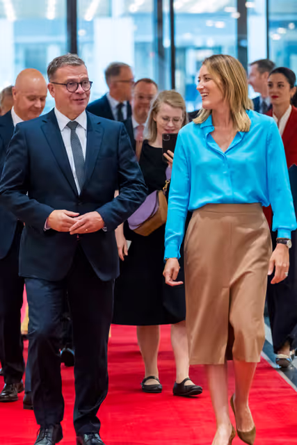 Fotografija 3: Roberta METSOLA, EP President, meets with Petteri ORPO, Finnish Prime Minister