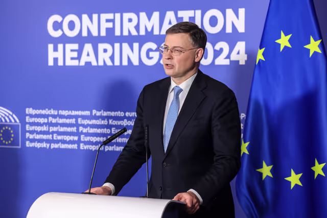 ECON JURI - Confirmation hearing of Valdis DOMBROVSKIS, European Commissioner-designate for Economy and Productivity, Implementation and Simplification.- Press point