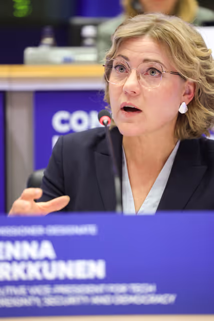 Fotografie 33: ITRE IMCO -  Confirmation hearing of Henna Maria VIRKKUNEN, European Commissioner-designate for Tech Sovereignty, Security and Democracy