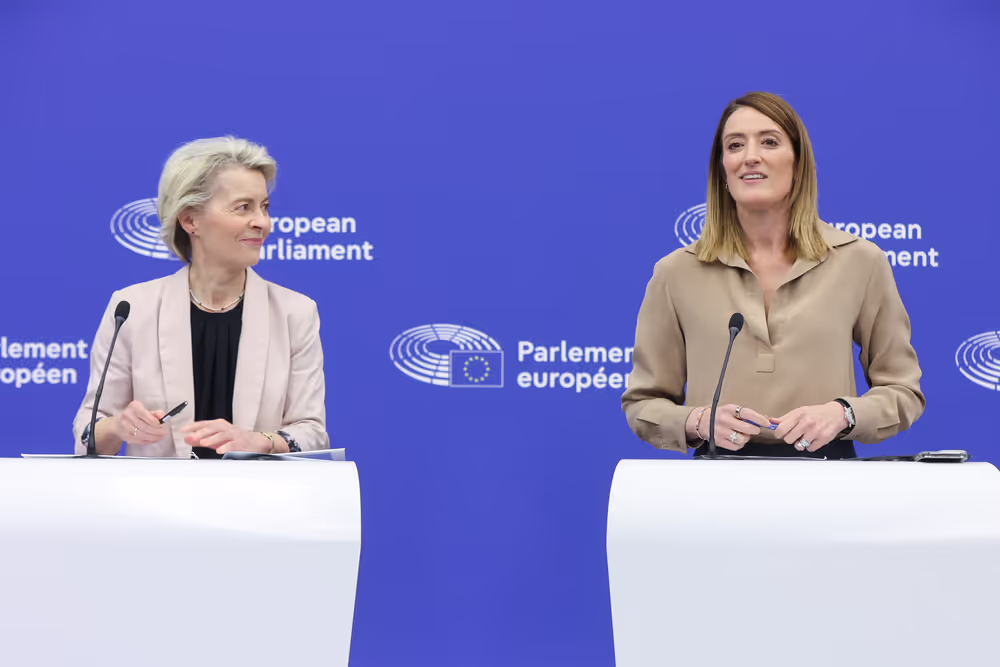 EP and EC joint press conference by Roberta METSOLA, EP President and Ursula von der LEYEN, President of the European Commission following the Parliament’s vote on the College of Commissioners