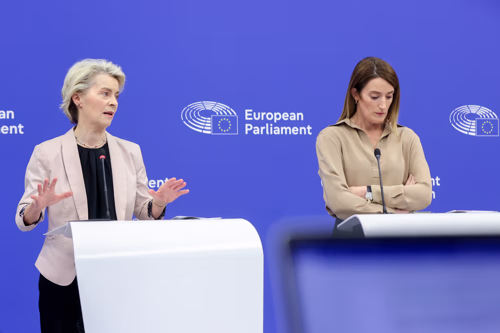 EP and EC joint press conference by Roberta METSOLA, EP President and Ursula von der LEYEN, President of the European Commission following the Parliament’s vote on the College of Commissioners