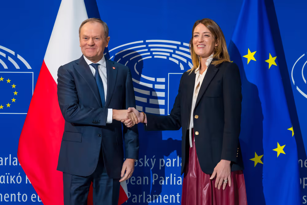 Roberta METSOLA, EP President meets with Donald TUSK, Polish Prime Minister