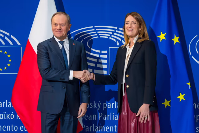 Photo 14: Roberta METSOLA, EP President meets with Donald TUSK, Polish Prime Minister