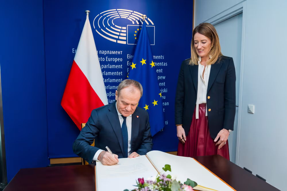 Roberta METSOLA, EP President meets with Donald TUSK, Polish Prime Minister