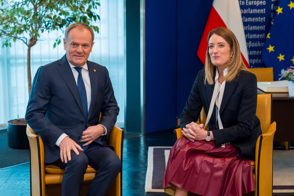 Roberta METSOLA, EP President meets with Donald TUSK, Polish Prime Minister