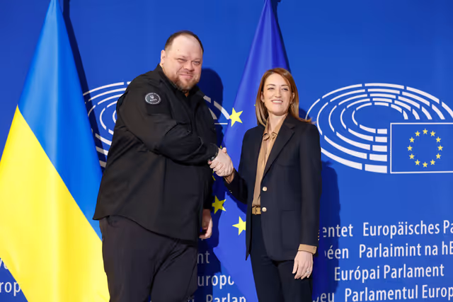 Roberta METSOLA, EP President meets with Ruslan STEFANCHUK, Speaker of the Verkhovna Rada of Ukraine