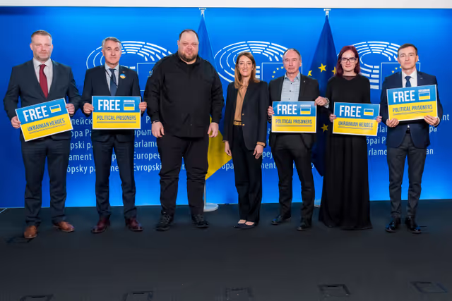 Roberta METSOLA, EP President and MEP meet with Ruslan STEFANCHUK, Speaker of the Verkhovna Rada of Ukraine
