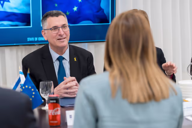 Photo 1: Official visit by Roberta METSOLA, EP President to Israel and occupied Palestinian territories: meeting with Amir OHANA, Speaker of the Israeli Parliament (Knesset) and Gideon SA'AR, Israeli Minister for Foreign Affairs