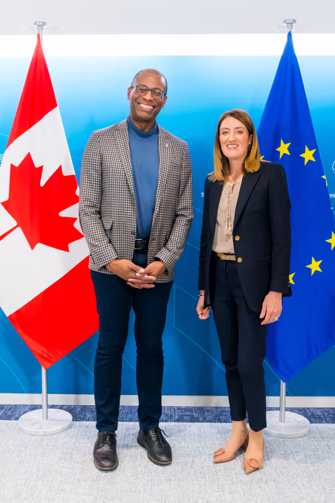 Roberta METSOLA, EP President meets with Greg FERGUS, Speaker of the House of Commons of Canada