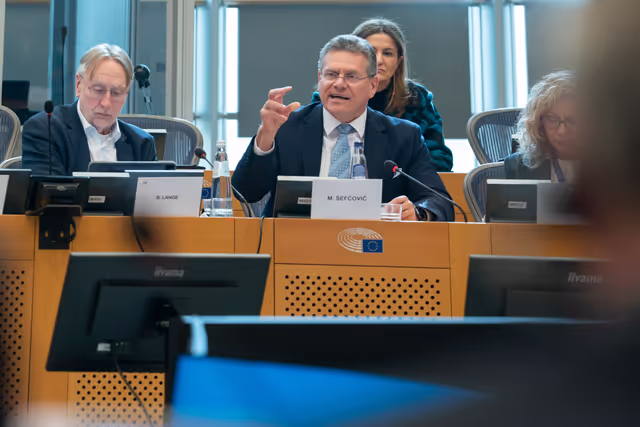 Billede 6: INTA - Exchange of views with Maroš Šefčovič, Commissioner for Trade and Economic Security, Interinstitutional Relations and Transparency