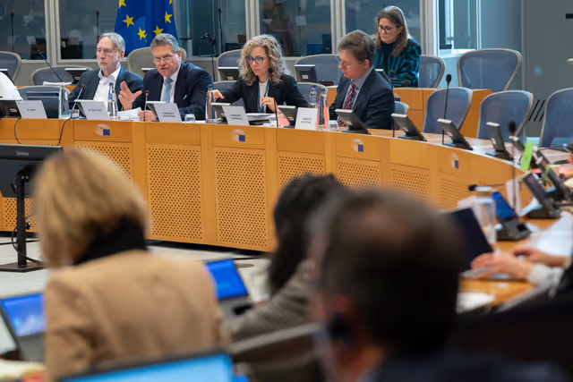 Billede 2: INTA - Exchange of views with Maroš Šefčovič, Commissioner for Trade and Economic Security, Interinstitutional Relations and Transparency