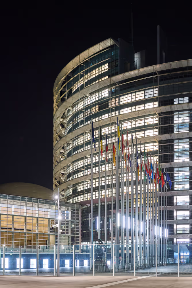 Earth Hour Day 2025: the European Parliament in Strasbourg switches off its lights on the occasion of the Earth Hour Day 2025.
