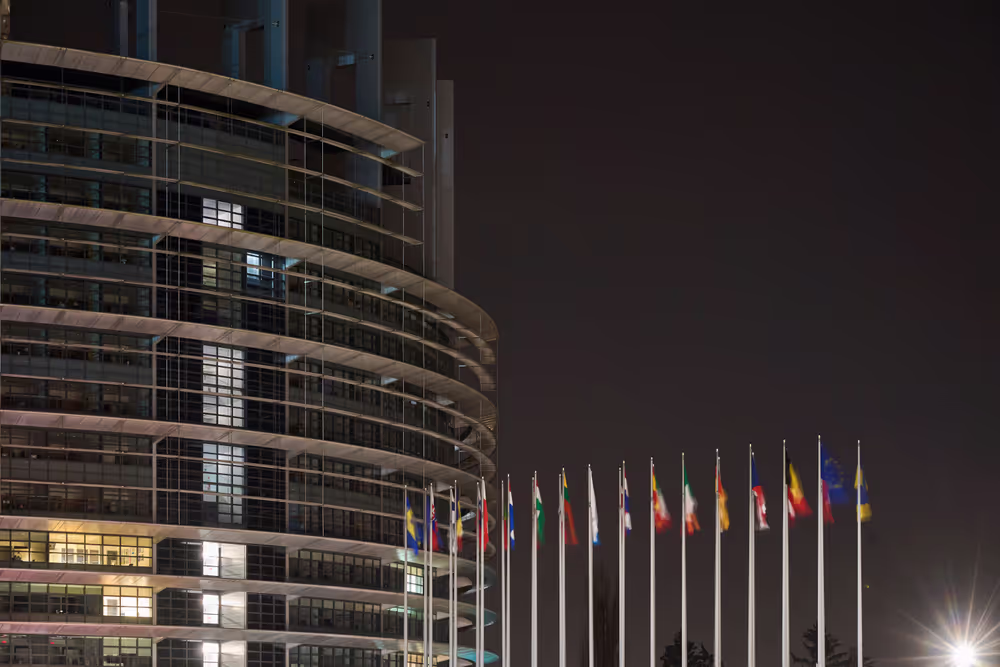 Earth Hour Day 2025: the European Parliament in Strasbourg switches off its lights on the occasion of the Earth Hour Day 2025.