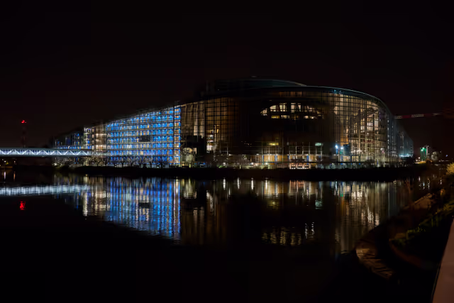 Earth Hour Day 2025: the European Parliament in Strasbourg switches off its lights on the occasion of the Earth Hour Day 2025.