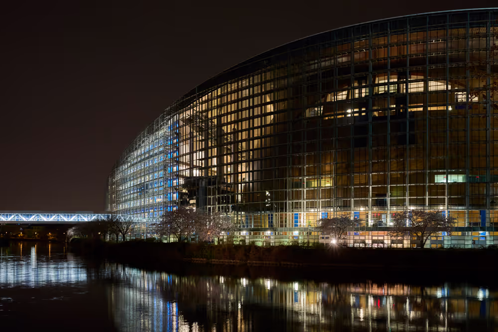Earth Hour Day 2025: the European Parliament in Strasbourg switches off its lights on the occasion of the Earth Hour Day 2025.