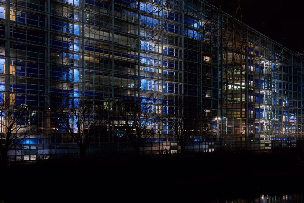 Earth Hour Day 2025: the European Parliament in Strasbourg switches off its lights on the occasion of the Earth Hour Day 2025.