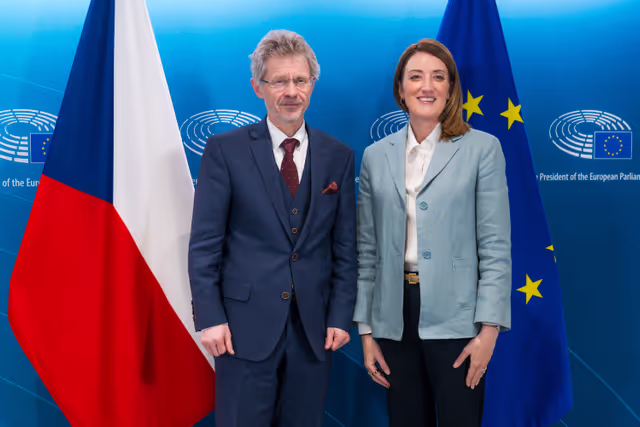 Roberta METSOLA, EP President meets with  Miloš VYSTRČIL, President of the Czech Senate