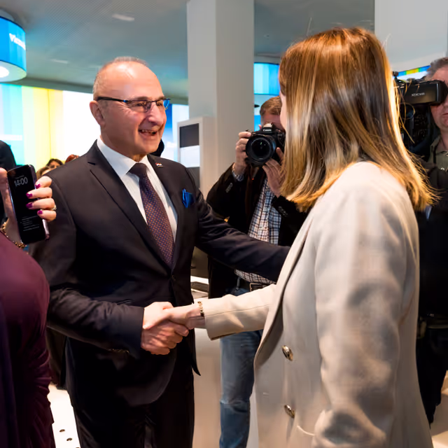 Photo 15 : Official visit by Roberta METSOLA, EP President to Zagreb (Croatia) - Inauguration of the Europa Experience