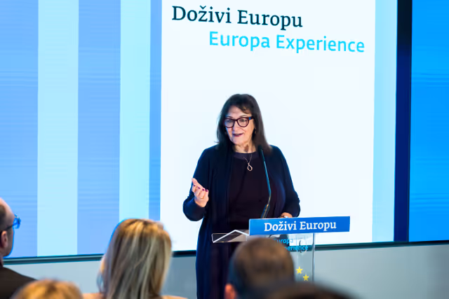 Photo 10 : Official visit by Roberta METSOLA, EP President to Zagreb (Croatia) - Inauguration of the Europa Experience