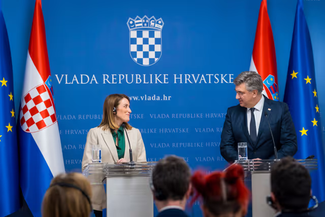 Official visit by Roberta METSOLA, EP President to Zagreb (Croatia) - Meeting with Andrej PLENKOVIĆ, Croatian Prime Minister .