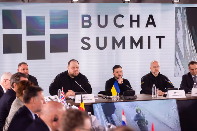 Photo 11: Ceremony commemorating the third anniversary of the liberation in Bucha (Ukraine) and Bucha Summit