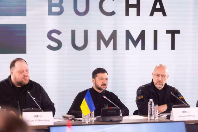 Photo 8: Ceremony commemorating the third anniversary of the liberation in Bucha (Ukraine) and Bucha Summit
