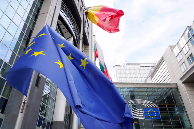 EU flag at half mast at the EP buidings in Brussels and Strasbourg for the death of Pope Francis.