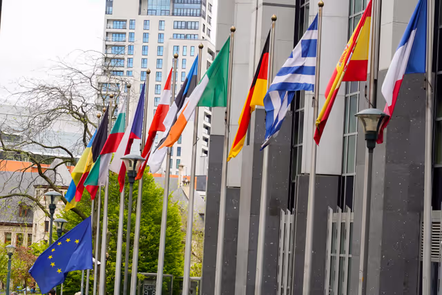 Fotografie 1: EU flag at half mast at the EP buidings in Brussels and Strasbourg for the death of Pope Francis.