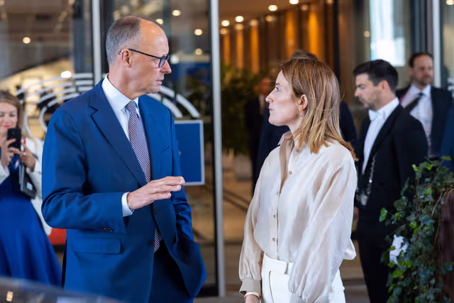 Roberta METSOLA, EP President meets Friedrich MERZ, German Chancellor