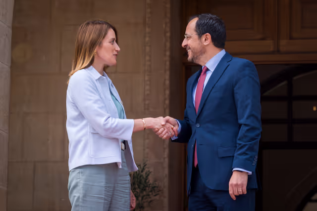 Fotografi 8: Official visit by Roberta METSOLA, EP President to Nicosia (Cyprus) - Meeting with Nikos CHRISTODOULIDES, President of Cyprus