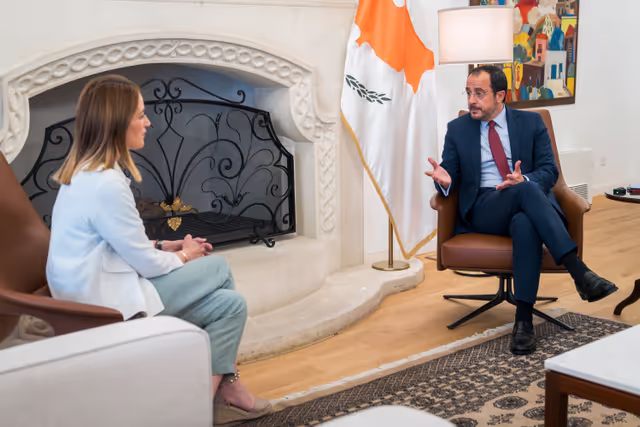 Fotografi 5: Official visit by Roberta METSOLA, EP President to Nicosia (Cyprus) - Meeting with Nikos CHRISTODOULIDES, President of Cyprus