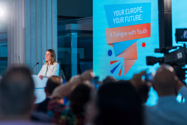 Photo 8: Official visit by Roberta METSOLA, EP President to Nicosia (Cyprus) - Participation in ‘Your Europe, Your Future: A dialogue with youth’ together with Nikos CHRISTODOULIDES, President of Cyprus