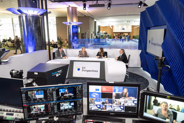 Podcast recording with MEPs Vrecionova, Fourreau, Waitz and Lins