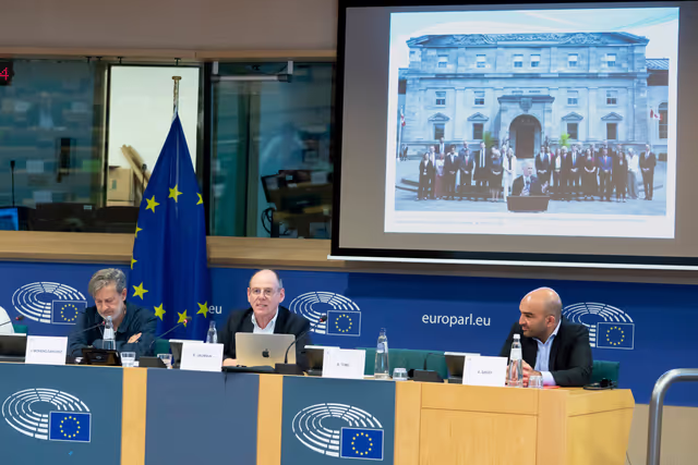 Foto 5: Delegation for relations with Canada meeting - Exchange of views with Professors S. Jaumain, Université Libre de Bruxelles, on the outcome of the federal elections in Canada and its possible impact on EU Canada relations