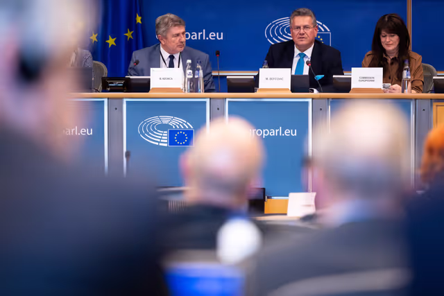 Foto 18: PETI Committee meeting - Exchange of views with Maroš Šefčovič, Commissioner for
Trade and Economic Security and for Interinstitutional
Relations and Transparency