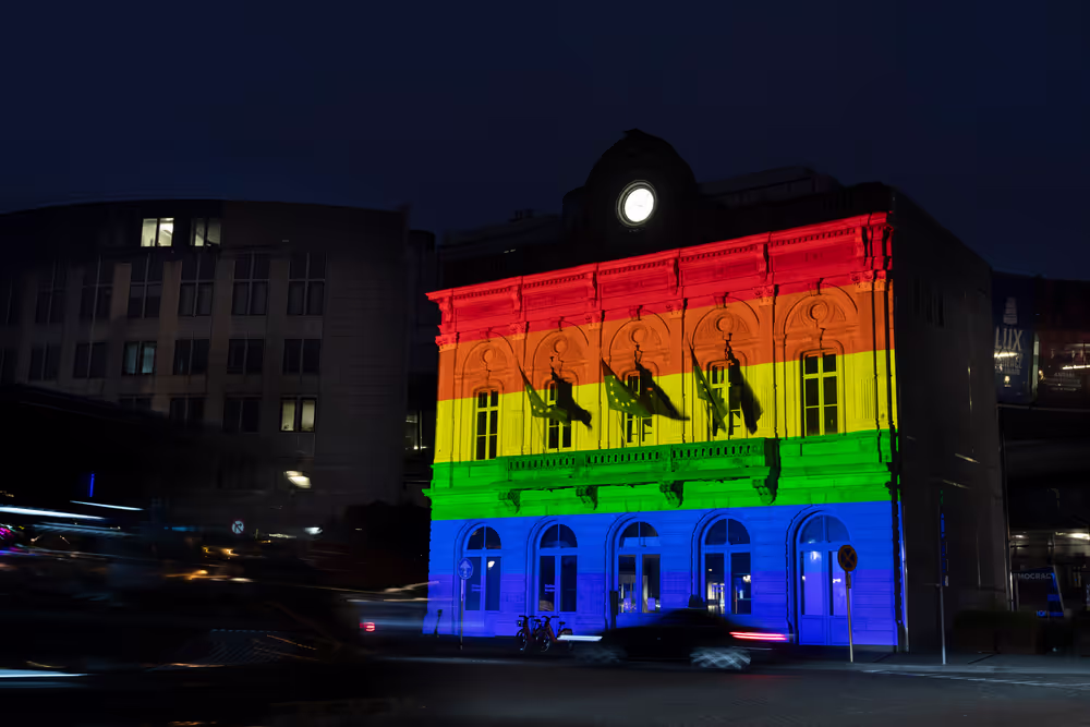 International Day Against Homophobia, Biphobia, Intersexism and Transphobia (IDAHOBIT) - Rainbow flag illuminating the EP buildings