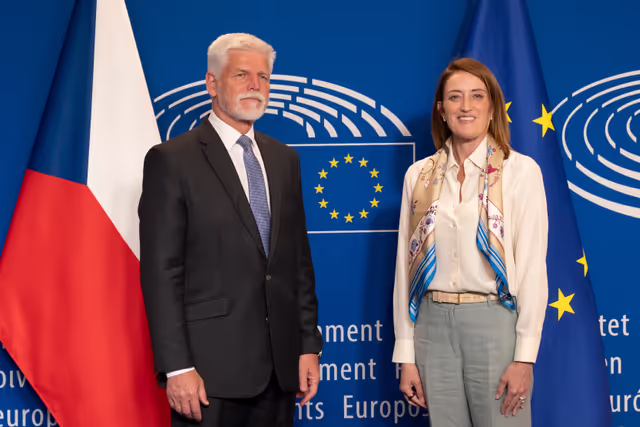 Roberta METSOLA, EP President meets with Petr PAVEL, Czech President